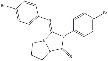 Tetrahydro-2-(4-bromophenyl)-3-[(4-bromophenyl)imino]-1H,5H-pyrazolo[1,2-a][1,2,4]triazole-1-thione Struktur