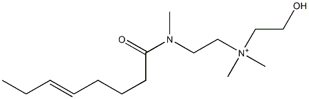 2-[N-(5-Octenoyl)-N-methylamino]-N-(2-hydroxyethyl)-N,N-dimethylethanaminium Struktur