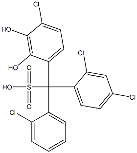 (2-Chlorophenyl)(2,4-dichlorophenyl)(4-chloro-2,3-dihydroxyphenyl)methanesulfonic acid Struktur