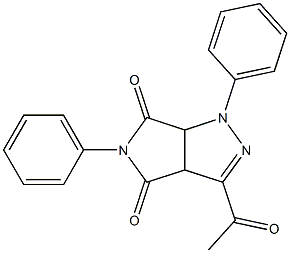 1,3a,4,5,6,6a-Hexahydro-3-acetyl-4,6-dioxo-5-(phenyl)-1-(phenyl)pyrrolo[3,4-c]pyrazole Struktur