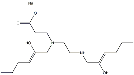 3-[N-(2-Hydroxy-2-hexenyl)-N-[2-(2-hydroxy-2-hexenylamino)ethyl]amino]propionic acid sodium salt Struktur