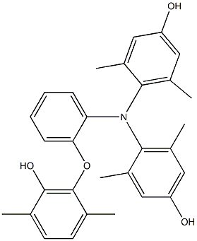 N,N-Bis(4-hydroxy-2,6-dimethylphenyl)-2-(6-hydroxy-2,5-dimethylphenoxy)benzenamine Struktur