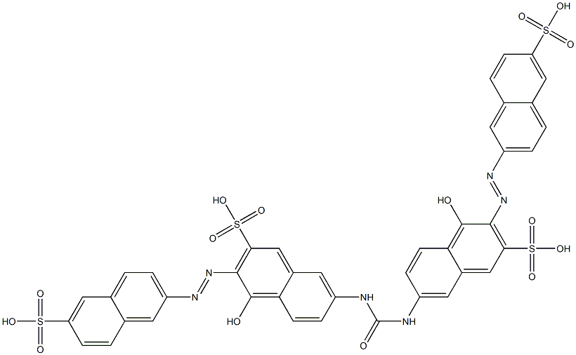 7,7'-(Carbonylbisimino)bis[4-hydroxy-3-[(6-sulfo-2-naphtyl)azo]-2-naphthalenesulfonic acid] Struktur