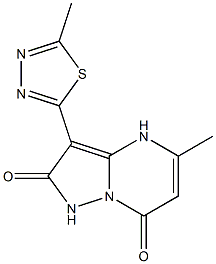 5-Methyl-3-(5-methyl-1,3,4-thiadiazol-2-yl)pyrazolo[1,5-a]pyrimidine-2,7(1H,4H)-dione Struktur