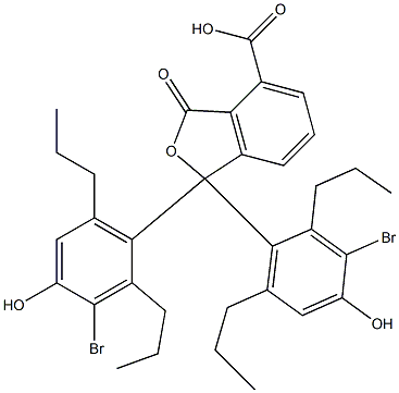 1,1-Bis(3-bromo-4-hydroxy-2,6-dipropylphenyl)-1,3-dihydro-3-oxoisobenzofuran-4-carboxylic acid Struktur