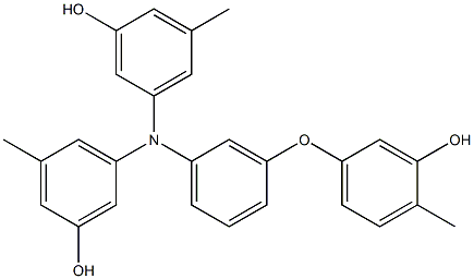 N,N-Bis(3-hydroxy-5-methylphenyl)-3-(3-hydroxy-4-methylphenoxy)benzenamine Struktur