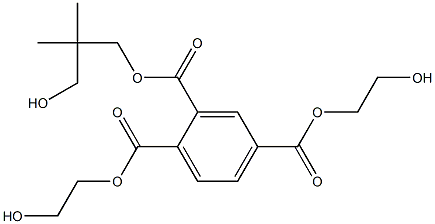 1,2,4-Benzenetricarboxylic acid 1,4-bis(2-hydroxyethyl)2-(3-hydroxy-2,2-dimethylpropyl) ester Struktur