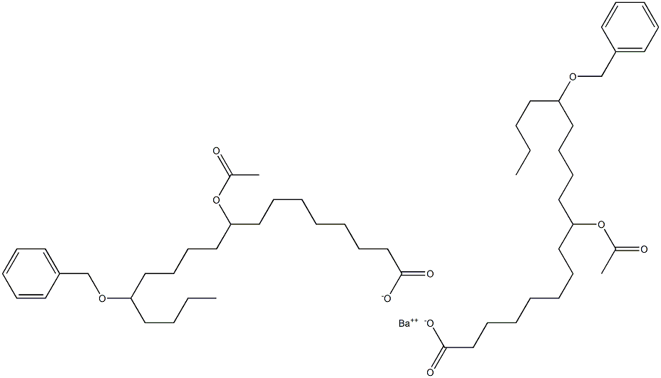 Bis(14-benzyloxy-9-acetyloxystearic acid)barium salt Struktur