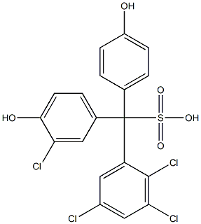 (3-Chloro-4-hydroxyphenyl)(2,3,5-trichlorophenyl)(4-hydroxyphenyl)methanesulfonic acid Struktur