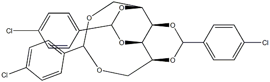 1-O,6-O:2-O,4-O:3-O,5-O-Tris(4-chlorobenzylidene)-D-glucitol Struktur