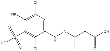 3-[2-(2,5-Dichloro-4-sodiosulfophenyl)hydrazino]butanoic acid Struktur