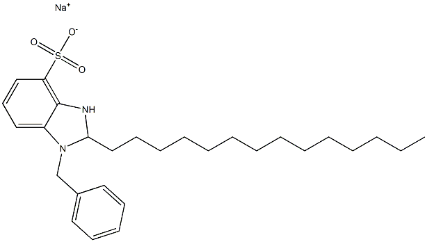 1-Benzyl-2,3-dihydro-2-tetradecyl-1H-benzimidazole-4-sulfonic acid sodium salt Struktur