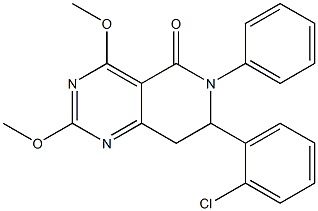 7,8-Dihydro-2,4-dimethoxy-6-phenyl-7-(2-chlorophenyl)pyrido[4,3-d]pyrimidin-5(6H)-one Struktur