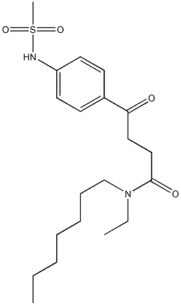 N-Ethyl-N-heptyl-4-(4-methylsulfonylaminophenyl)-4-oxobutyramide Struktur