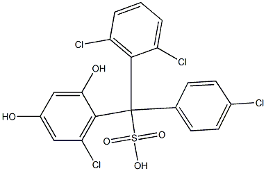 (4-Chlorophenyl)(2,6-dichlorophenyl)(6-chloro-2,4-dihydroxyphenyl)methanesulfonic acid Struktur