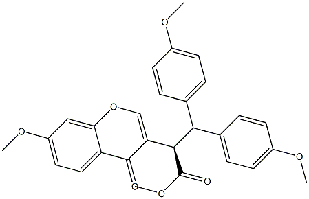 (R)-3,3-Bis(4-methoxyphenyl)-2-(7-methoxy-4-oxo-4H-1-benzopyran-3-yl)propanoic acid methyl ester Struktur