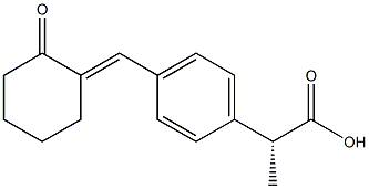 [R,(-)]-2-[4-[((E)-2-Oxocyclohexylidene)methyl]phenyl]propionic acid Struktur