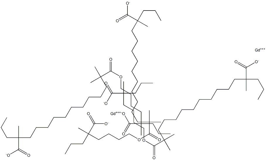 Gadolinium 2,2-dimethyloctanoate=bis(2-methyl-2-propylhexanoate) Struktur