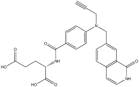 (S)-2-[4-[N-[(1,2-Dihydro-1-oxoisoquinolin)-7-ylmethyl]-N-(2-propynyl)amino]benzoylamino]glutaric acid Struktur