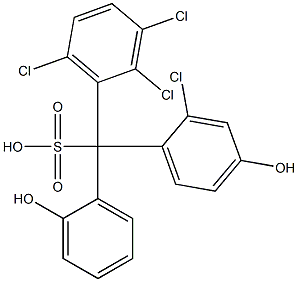 (2-Chloro-4-hydroxyphenyl)(2,3,6-trichlorophenyl)(2-hydroxyphenyl)methanesulfonic acid Struktur