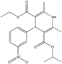 1,4-Dihydro-2,6-dimethyl-4-(3-nitrophenyl)pyridine-3,5-dicarboxylic acid 5-ethyl 3-isopropyl ester Struktur