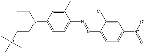 2-[4-(2-Chloro-4-nitrophenylazo)-N-ethyl-3-methylanilino]ethyltrimethylaminium Struktur