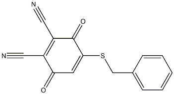 5-Benzylthio-2,3-dicyano-1,4-benzoquinone Struktur