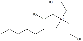 2-Hydroxy-N,N-bis(2-hydroxyethyl)-N-methyl-1-octanaminium Struktur