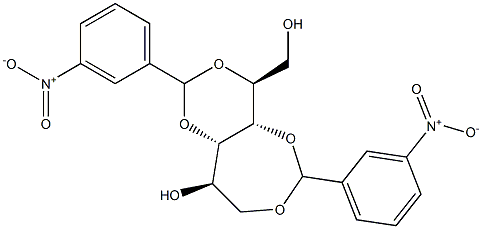 1-O,4-O:3-O,5-O-Bis(3-nitrobenzylidene)-L-glucitol Struktur