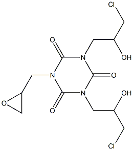 1,3-Bis(3-chloro-2-hydroxypropyl)-5-(2,3-epoxypropan-1-yl)-1,3,5-triazine-2,4,6(1H,3H,5H)-trione Struktur