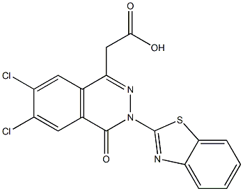 3-(2-Benzothiazolyl)-6,7-dichloro-3,4-dihydro-4-oxophthalazine-1-acetic acid Struktur