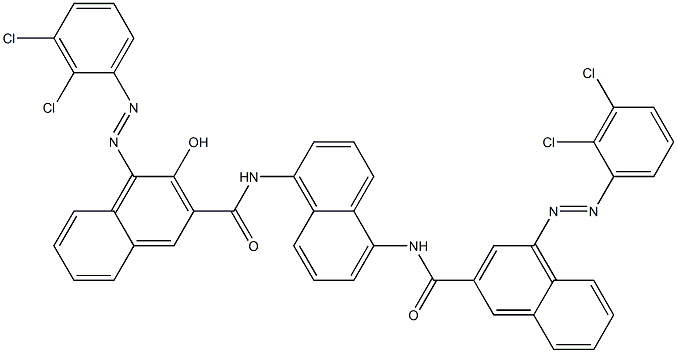 1-(2,3-Dichlorophenylazo)-3-[5-[4-(2,3-dichlorophenylazo)-2-naphtylcarbonylamino]-1-naphtylcarbamoyl]-2-naphthol Struktur