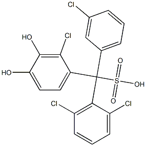 (3-Chlorophenyl)(2,6-dichlorophenyl)(2-chloro-3,4-dihydroxyphenyl)methanesulfonic acid Struktur