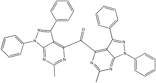 Phenyl(1-phenyl-6-methyl-1H-pyrazolo[3,4-d]pyrimidine-4-yl) ketone Struktur