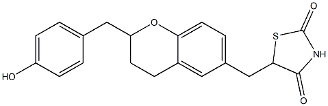 5-[[2-(4-Hydroxybenzyl)-3,4-dihydro-2H-1-benzopyran]-6-ylmethyl]thiazolidine-2,4-dione Struktur