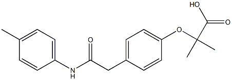 2-[4-[2-(4-Methylphenylamino)-2-oxoethyl]phenoxy]-2-methylpropionic acid Struktur