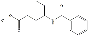 4-Benzoylaminohexanoic acid potassium salt Struktur