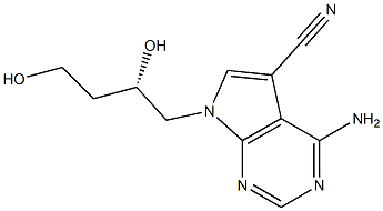 4-Amino-7-[(S)-2,4-dihydroxybutyl]-7H-pyrrolo[2,3-d]pyrimidine-5-carbonitrile Struktur