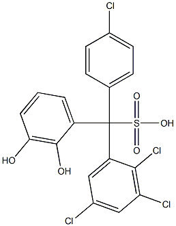 (4-Chlorophenyl)(2,3,5-trichlorophenyl)(2,3-dihydroxyphenyl)methanesulfonic acid Struktur