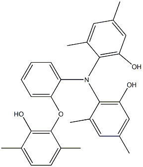 N,N-Bis(6-hydroxy-2,4-dimethylphenyl)-2-(6-hydroxy-2,5-dimethylphenoxy)benzenamine Struktur