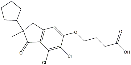 4-[[6,7-Dichloro-2-methyl-2-cyclopentyl-1-oxoindan-5-yl]oxy]butyric acid Struktur