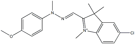 5-Chloro-2-[[2-(4-methoxyphenyl)-2-methylhydrazono]methyl]-1,3,3-trimethyl-3H-indolium Struktur