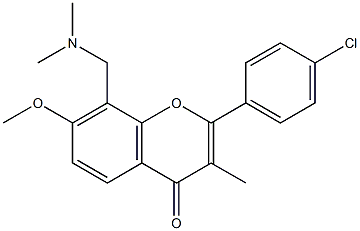 4'-Chloro-8-[(dimethylamino)methyl]-7-methoxy-3-methylflavone Struktur