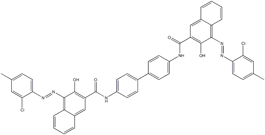 4,4'-Bis[1-[(2-chloro-4-methylphenyl)azo]-2-hydroxy-3-naphthoylamino]biphenyl Struktur