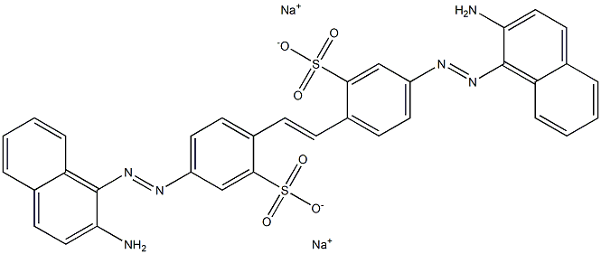 4,4'-Bis[(2-amino-1-naphthalenyl)azo]stilbene-2,2'-disulfonic acid disodium salt Struktur