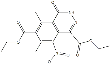 5-Nitro-1,2-dihydro-1-oxo-6,8-dimethylphthalazine-4,7-dicarboxylic acid diethyl ester Struktur