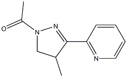 1-Acetyl-4-methyl-3-(2-pyridyl)-2-pyrazoline Struktur