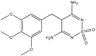 3,5-Diamino-4-(3,4,5-trimethoxybenzyl)-4H-1,2,6-thiadiazine 1,1-dioxide Struktur