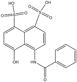 5-Hydroxy-4-(benzoylamino)-1,8-naphthalenedisulfonic acid Struktur