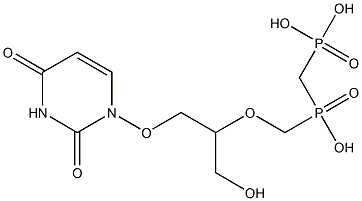 1-[2-[[Hydroxy(phosphonomethyl)phosphinyl]methoxy]-3-hydroxypropoxy]uracil Struktur